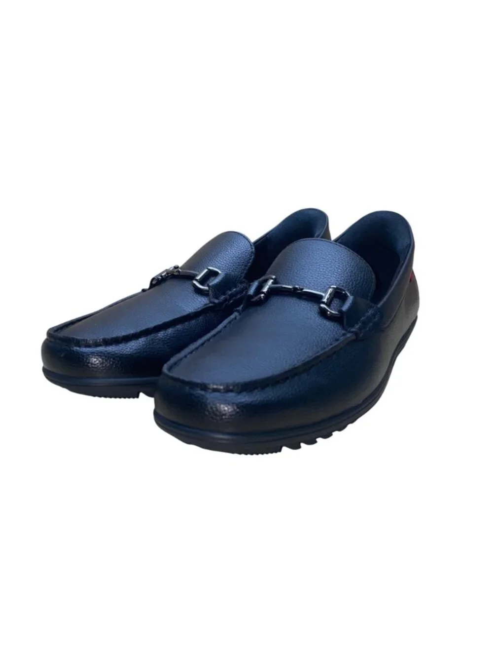 MJNY Marc Joseph Men’s Black Horse-bit Accent Slip-On Driving Loafers Size 8.5